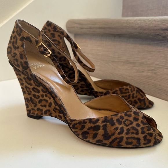 Stuart Weitzman Leather Fur
Suede Leopard Animal Print size 8 heels shoes - Picture 6 of 7